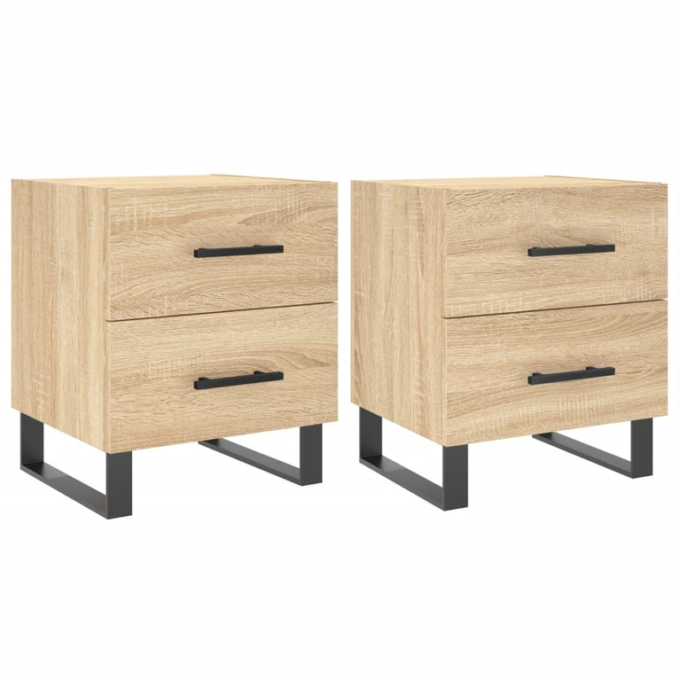 Nachtkastjes 2 st 40x35x47,5 cm bewerkt hout sonoma eikenkleur MeubelReus
