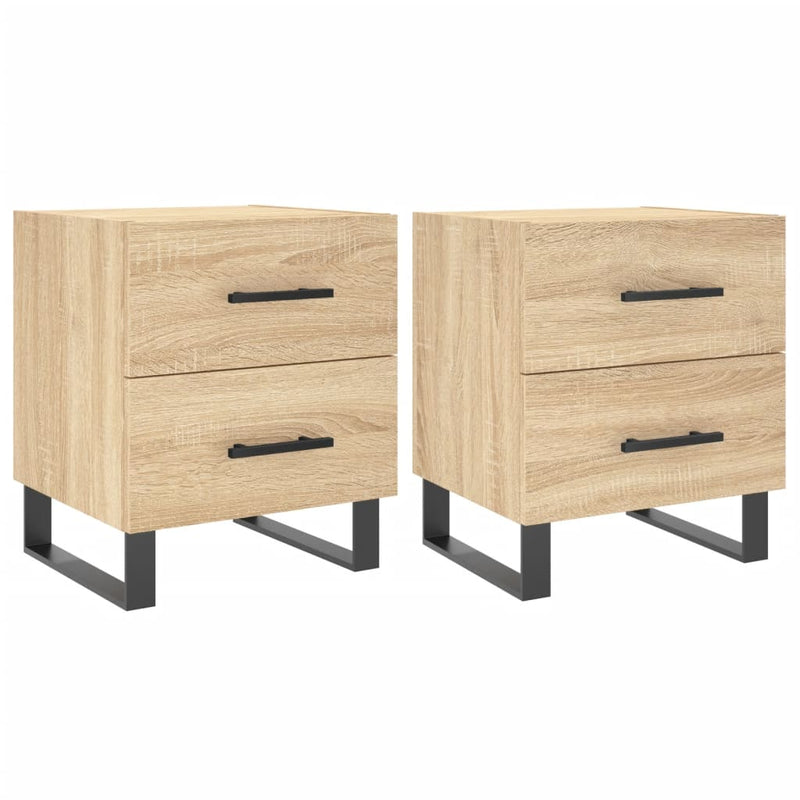 Nachtkastjes 2 st 40x35x47,5 cm bewerkt hout sonoma eikenkleur MeubelReus