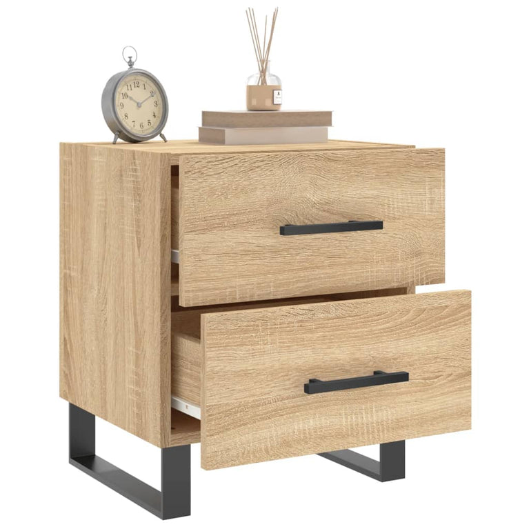 Nachtkastjes 2 st 40x35x47,5 cm bewerkt hout sonoma eikenkleur MeubelReus
