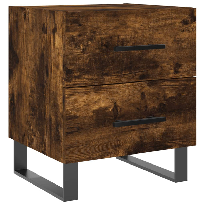 Nachtkastje 40x35x47,5 cm bewerkt hout gerookt eikenkleurig MeubelReus