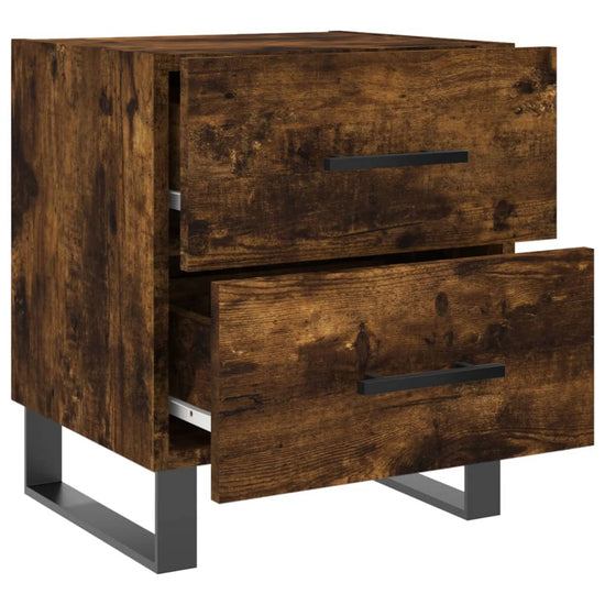 Nachtkastje 40x35x47,5 cm bewerkt hout gerookt eikenkleurig MeubelReus