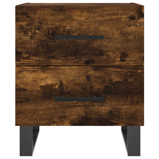 Nachtkastje 40x35x47,5 cm bewerkt hout gerookt eikenkleurig MeubelReus