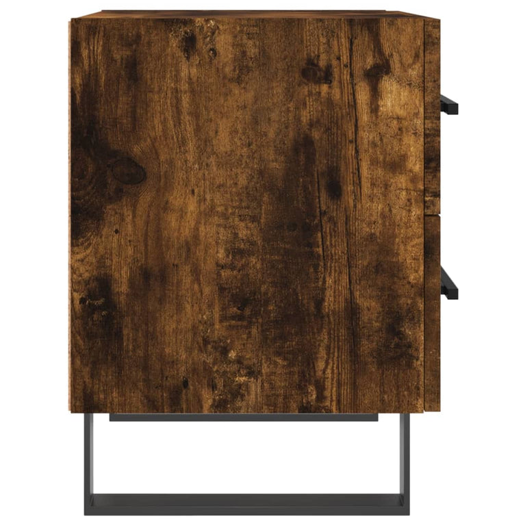 Nachtkastje 40x35x47,5 cm bewerkt hout gerookt eikenkleurig MeubelReus