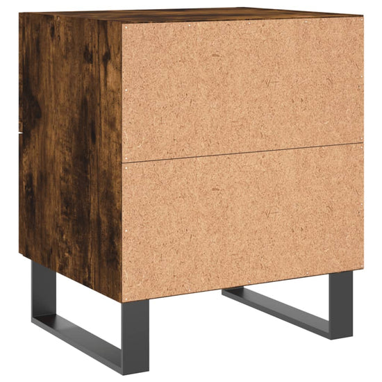 Nachtkastje 40x35x47,5 cm bewerkt hout gerookt eikenkleurig MeubelReus