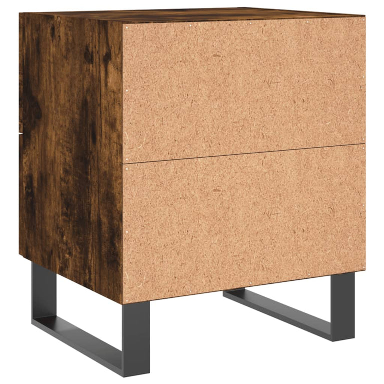 Nachtkastje 40x35x47,5 cm bewerkt hout gerookt eikenkleurig MeubelReus