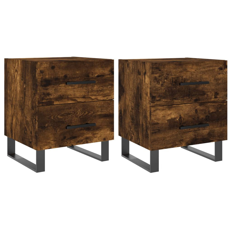 Nachtkastjes 2 st 40x35x47,5 cm bewerkt hout gerookt eikenkleur MeubelReus