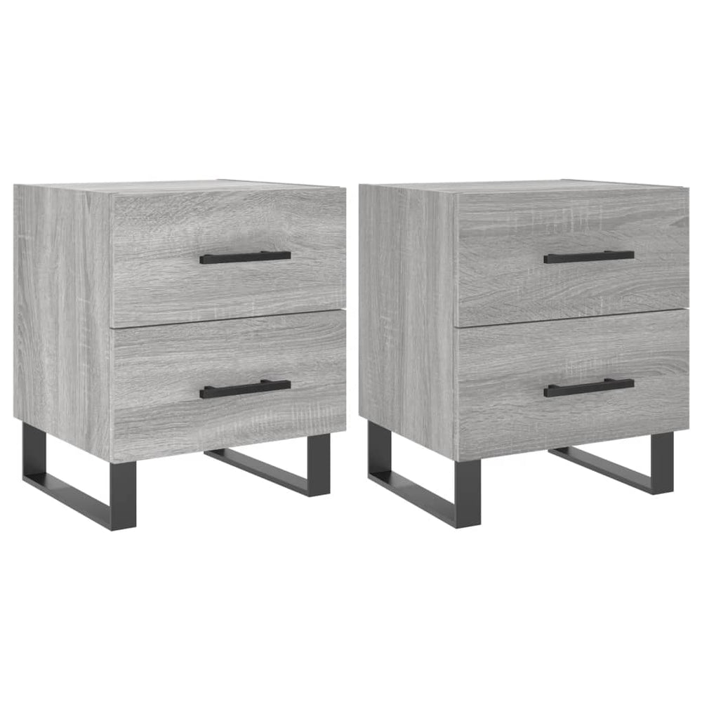 Nachtkastjes 2 st 40x35x47,5 cm bewerkt hout grijs sonoma eiken MeubelReus