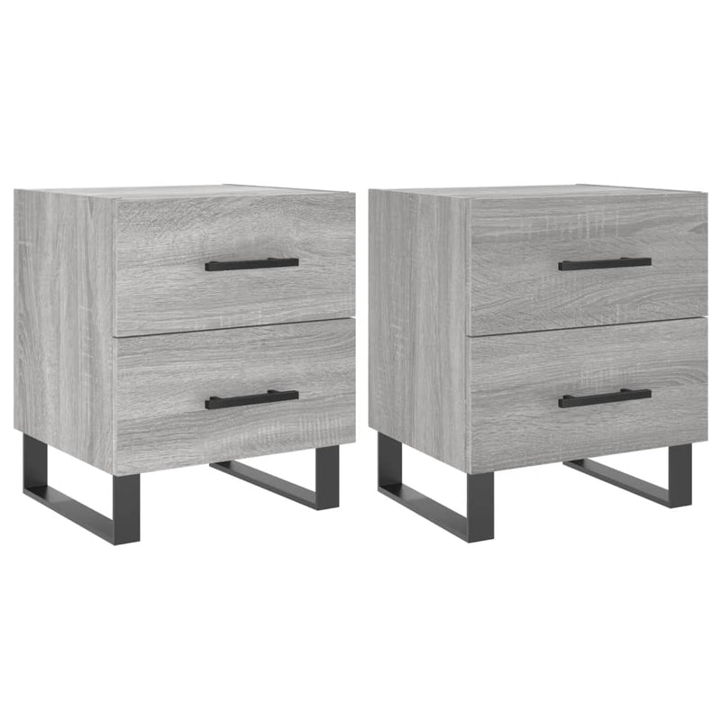 Nachtkastjes 2 st 40x35x47,5 cm bewerkt hout grijs sonoma eiken MeubelReus