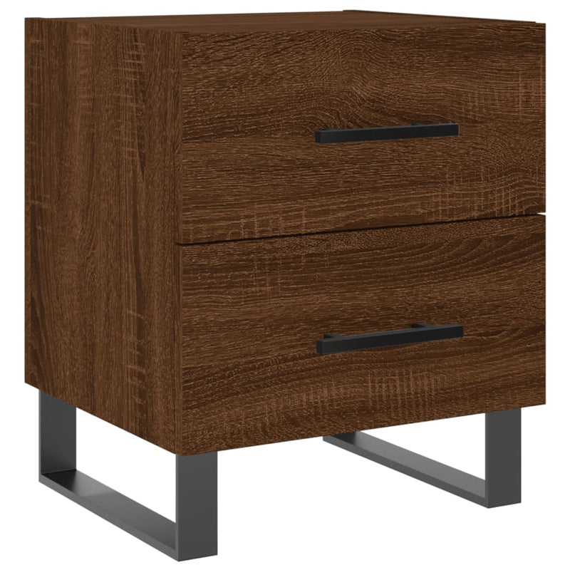 Nachtkastje 40x35x47,5 cm bewerkt hout bruin eikenkleur MeubelReus