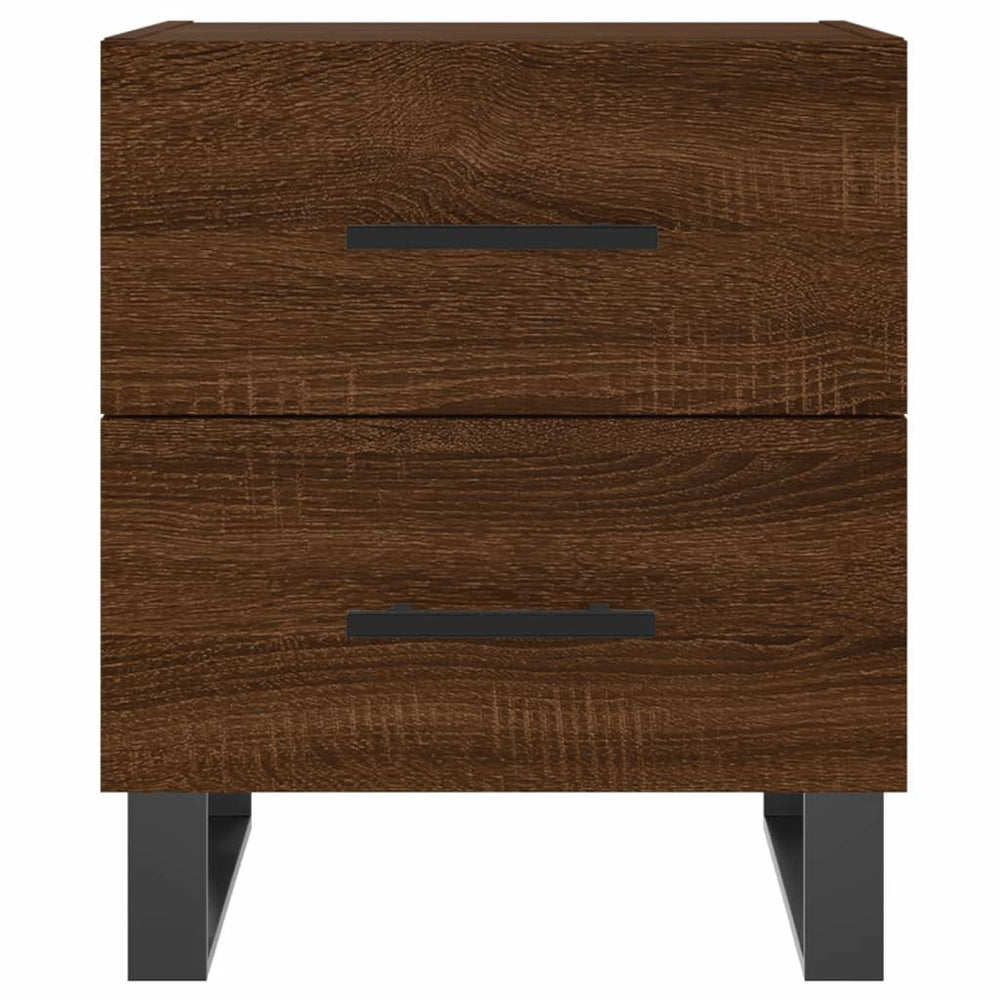 Nachtkastje 40x35x47,5 cm bewerkt hout bruin eikenkleur MeubelReus
