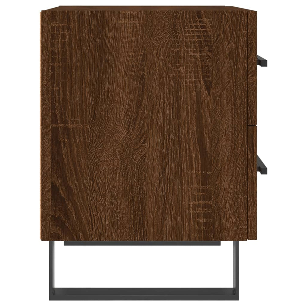 Nachtkastje 40x35x47,5 cm bewerkt hout bruin eikenkleur MeubelReus
