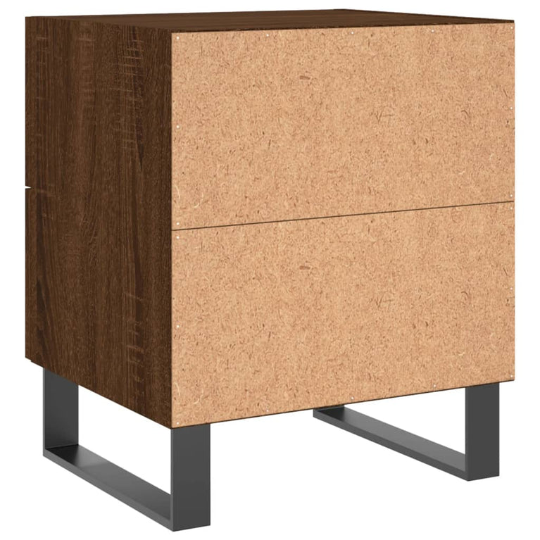 Nachtkastje 40x35x47,5 cm bewerkt hout bruin eikenkleur MeubelReus