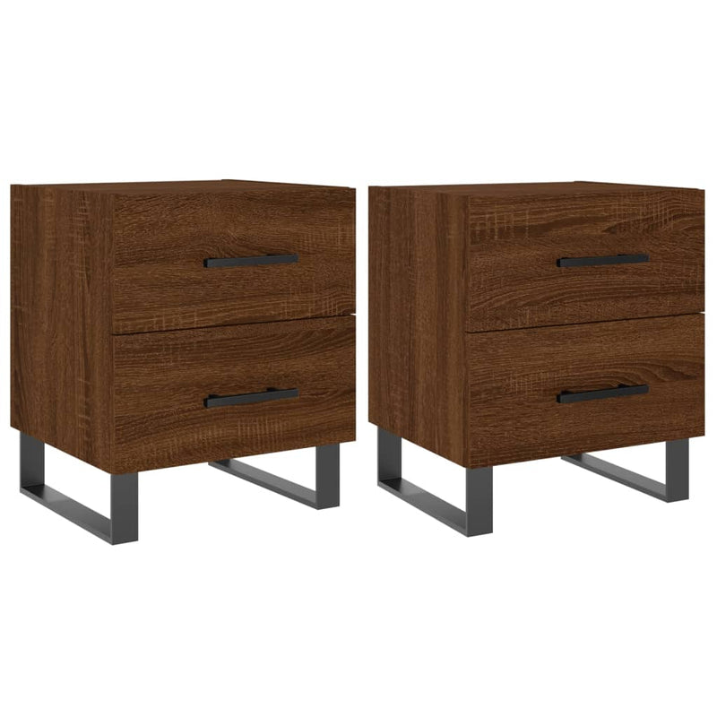 Nachtkastjes 2 st 40x35x47,5 cm bewerkt hout bruin eikenkleur MeubelReus