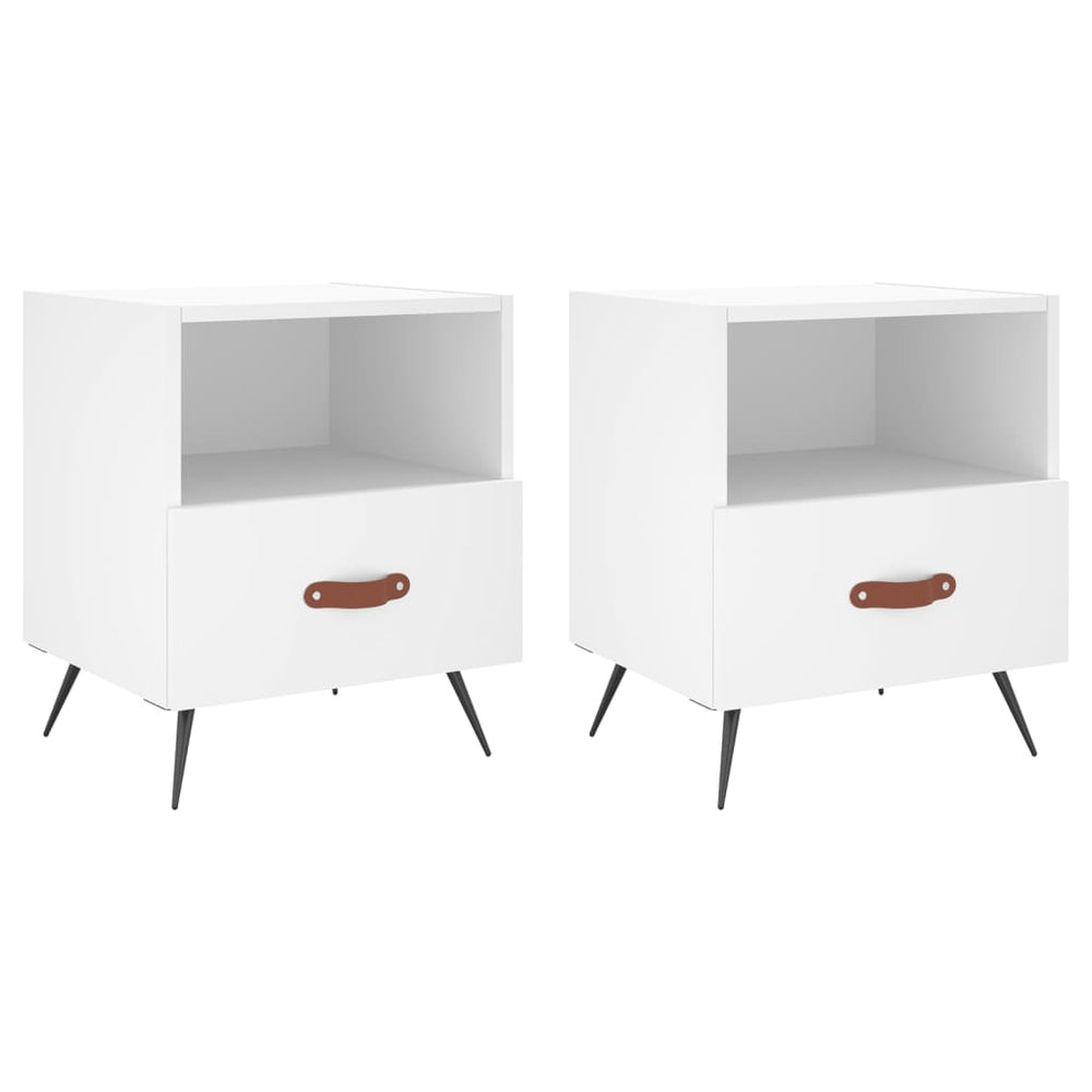 Nachtkastjes 2 st 40x35x47,5 cm bewerkt hout wit MeubelReus