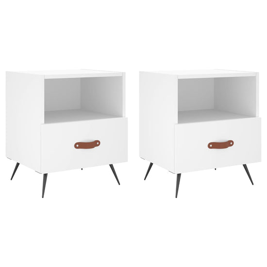 Nachtkastjes 2 st 40x35x47,5 cm bewerkt hout wit MeubelReus