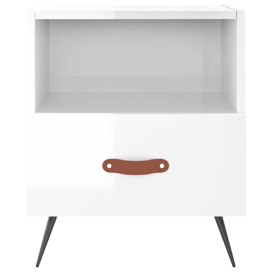 Nachtkastjes 2 st 40x35x47,5 cm bewerkt hout hoogglans wit MeubelReus