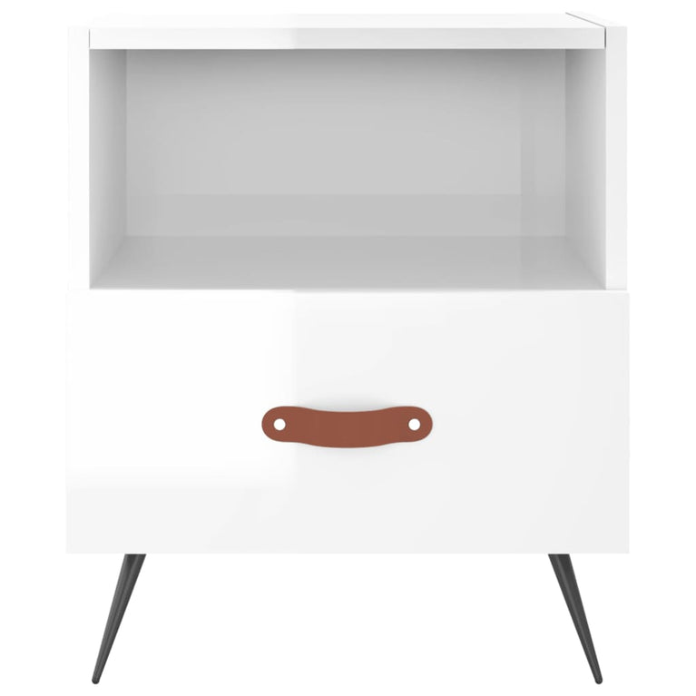Nachtkastjes 2 st 40x35x47,5 cm bewerkt hout hoogglans wit MeubelReus