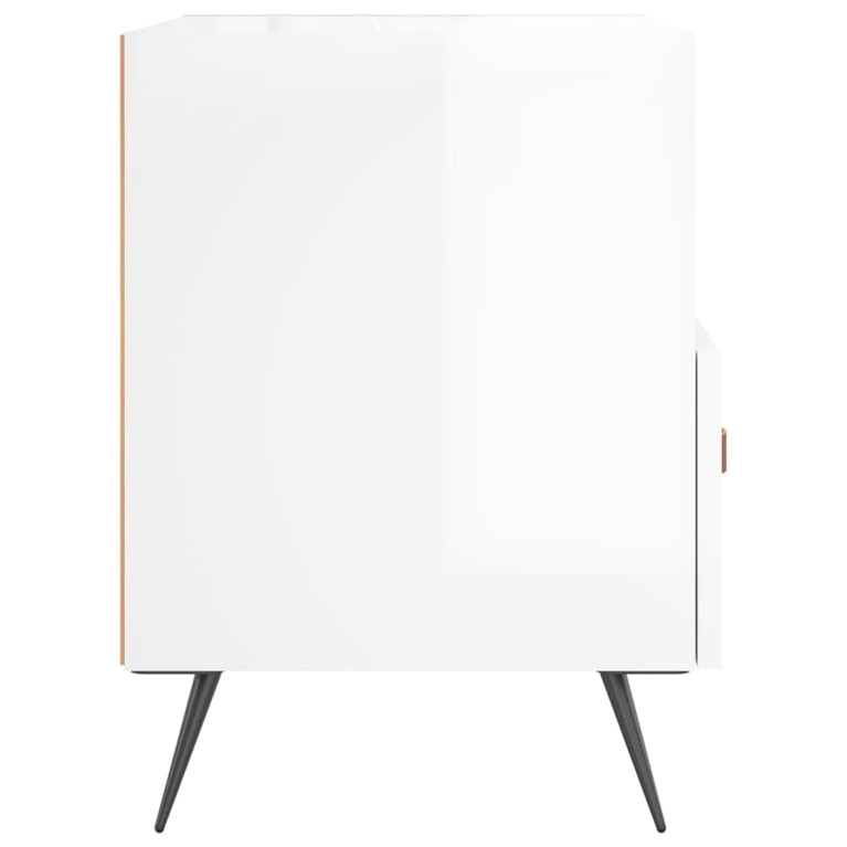 Nachtkastjes 2 st 40x35x47,5 cm bewerkt hout hoogglans wit MeubelReus