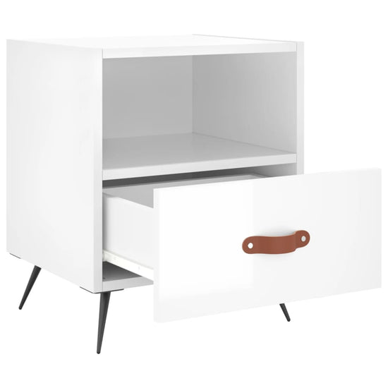Nachtkastjes 2 st 40x35x47,5 cm bewerkt hout hoogglans wit MeubelReus