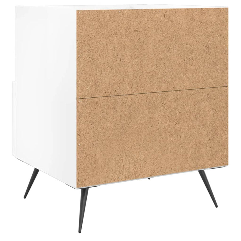 Nachtkastjes 2 st 40x35x47,5 cm bewerkt hout hoogglans wit MeubelReus