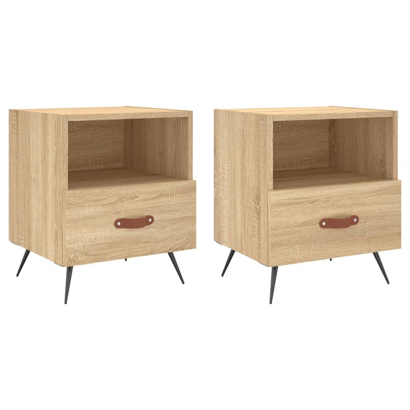 Nachtkastjes 2 st 40x35x47,5 cm bewerkt hout sonoma eikenkleur MeubelReus