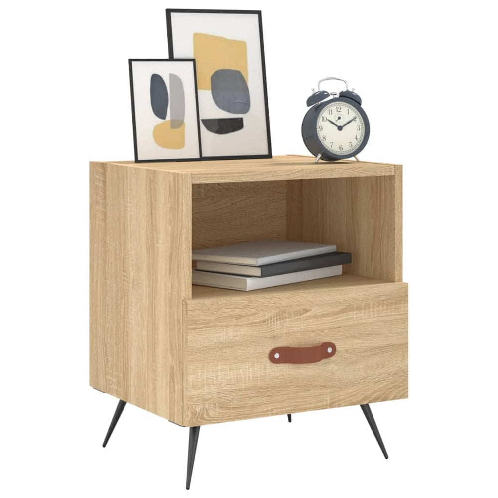 Nachtkastjes 2 st 40x35x47,5 cm bewerkt hout sonoma eikenkleur MeubelReus