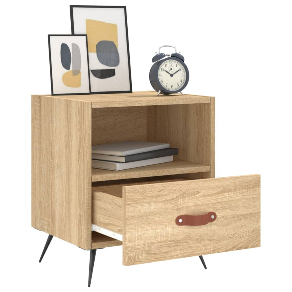 Nachtkastjes 2 st 40x35x47,5 cm bewerkt hout sonoma eikenkleur MeubelReus