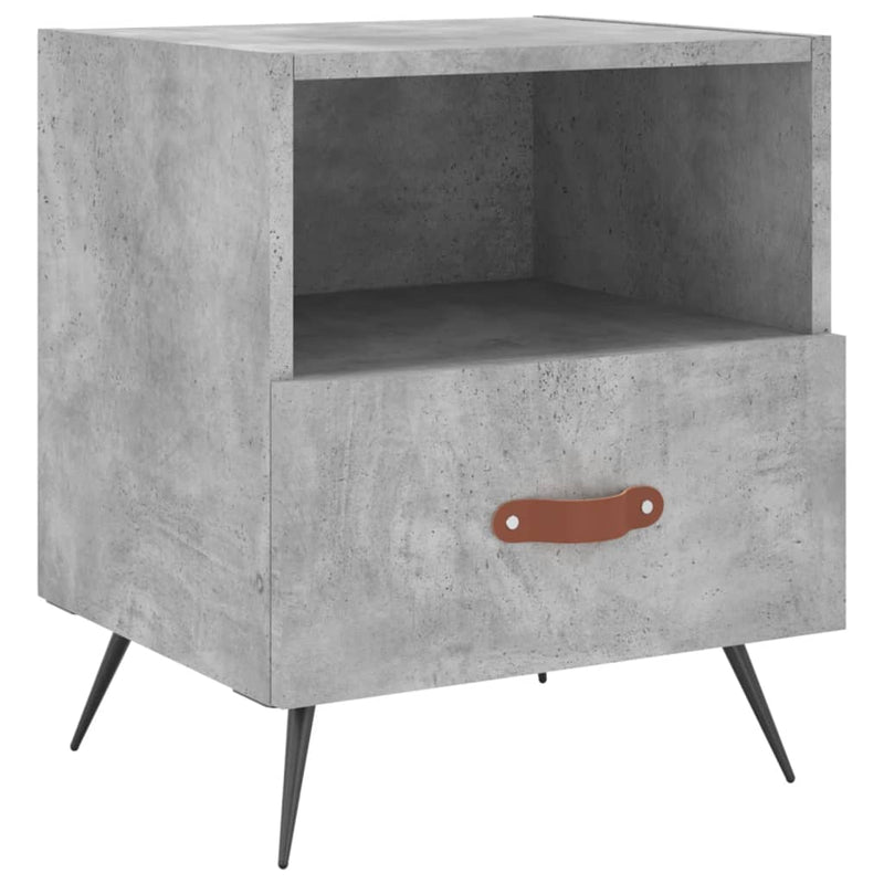 Nachtkastje 40x35x47,5 cm bewerkt hout betongrijs MeubelReus