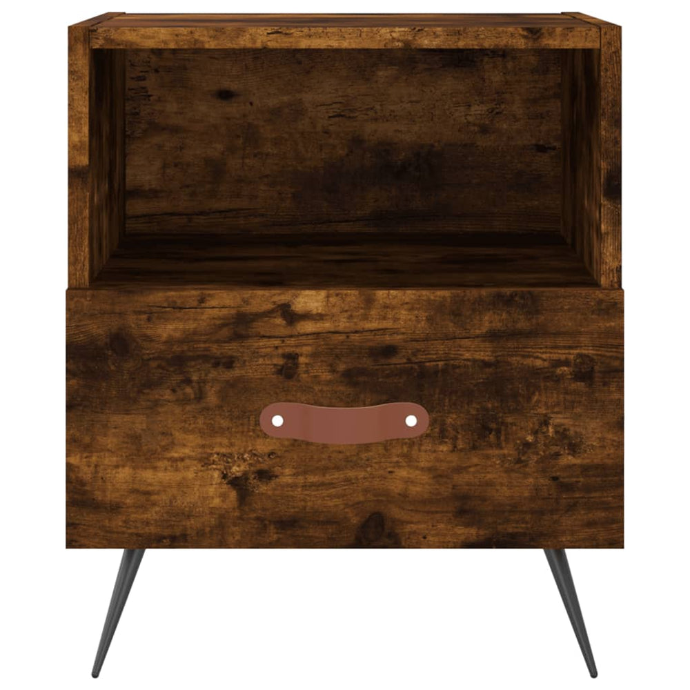 Nachtkastje 40x35x47,5 cm bewerkt hout gerookt eikenkleurig MeubelReus
