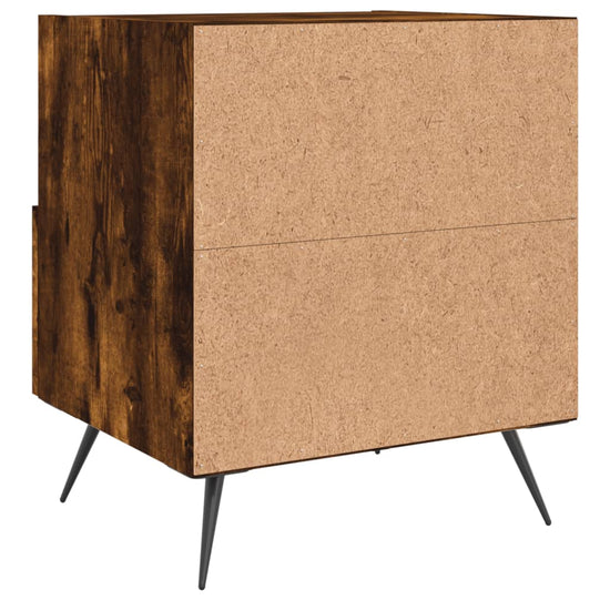 Nachtkastje 40x35x47,5 cm bewerkt hout gerookt eikenkleurig MeubelReus