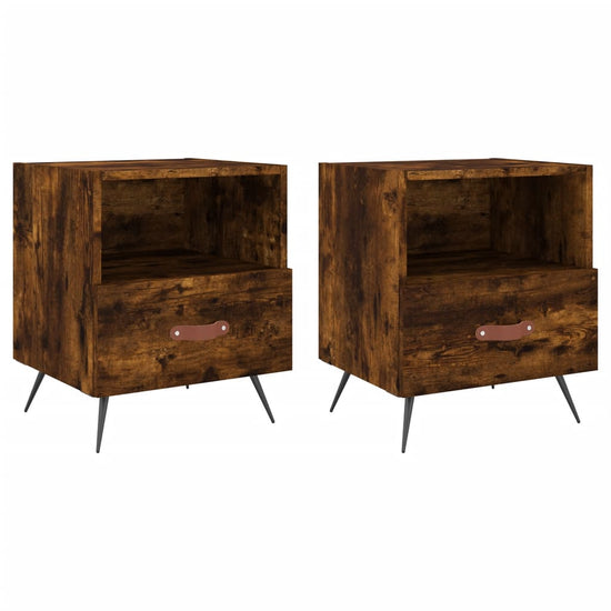 Nachtkastjes 2 st 40x35x47,5 cm bewerkt hout gerookt eikenkleur MeubelReus