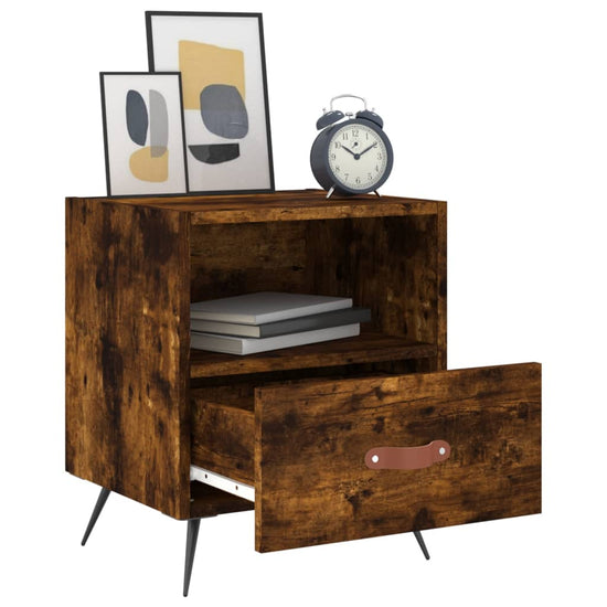 Nachtkastjes 2 st 40x35x47,5 cm bewerkt hout gerookt eikenkleur MeubelReus