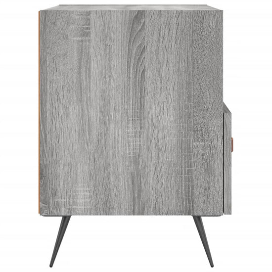 Nachtkastje 40x35x47,5 cm bewerkt hout grijs sonoma eikenkleur MeubelReus