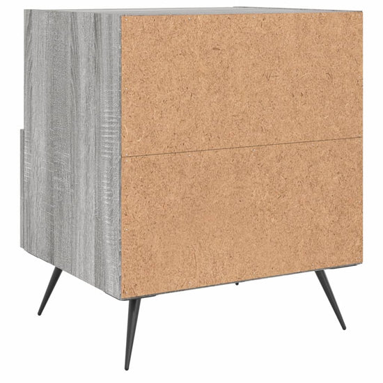 Nachtkastje 40x35x47,5 cm bewerkt hout grijs sonoma eikenkleur MeubelReus