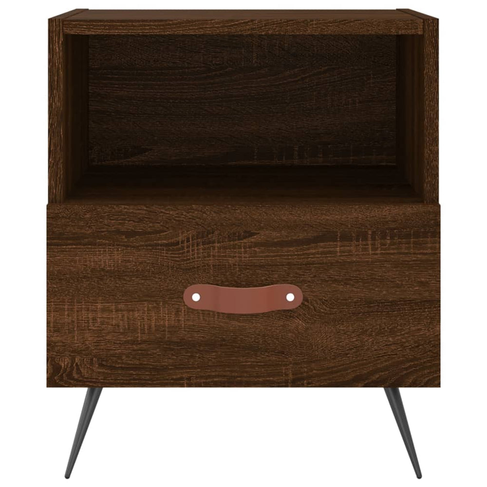 Nachtkastje 40x35x47,5 cm bewerkt hout bruin eikenkleur MeubelReus
