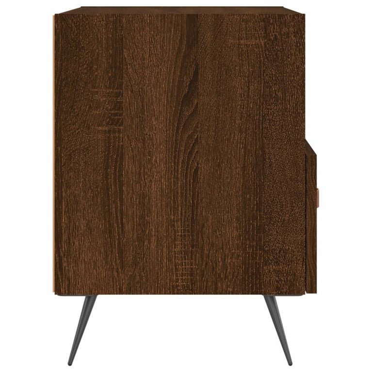 Nachtkastje 40x35x47,5 cm bewerkt hout bruin eikenkleur MeubelReus