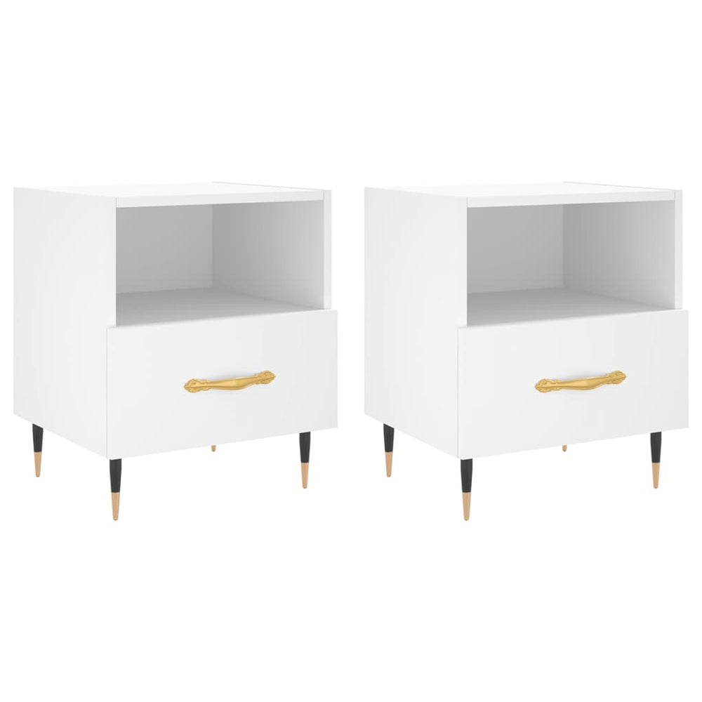 Nachtkastjes 2 st 40x35x47,5 cm bewerkt hout wit MeubelReus