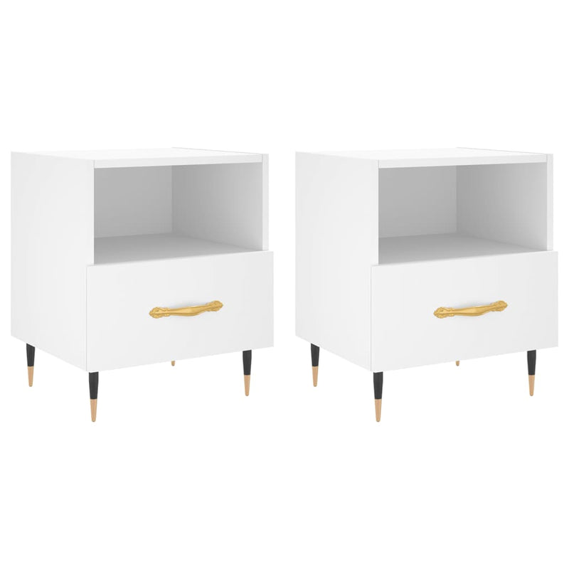 Nachtkastjes 2 st 40x35x47,5 cm bewerkt hout wit MeubelReus