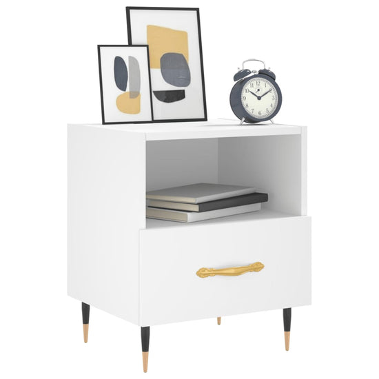Nachtkastjes 2 st 40x35x47,5 cm bewerkt hout wit MeubelReus
