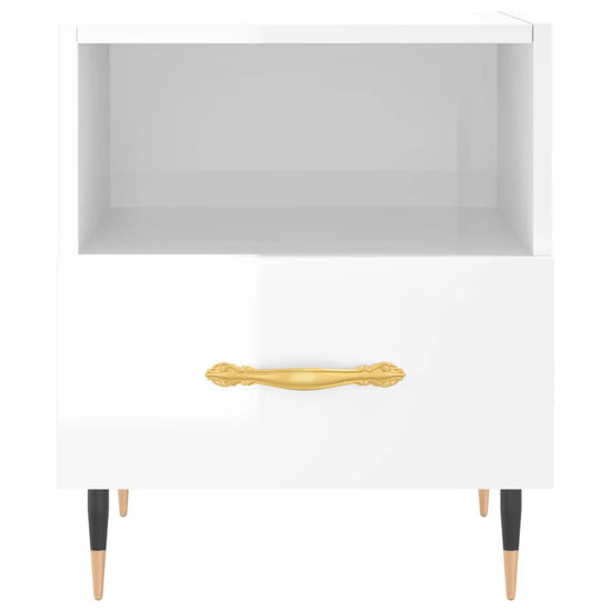 Nachtkastjes 2 st 40x35x47,5 cm bewerkt hout hoogglans wit MeubelReus