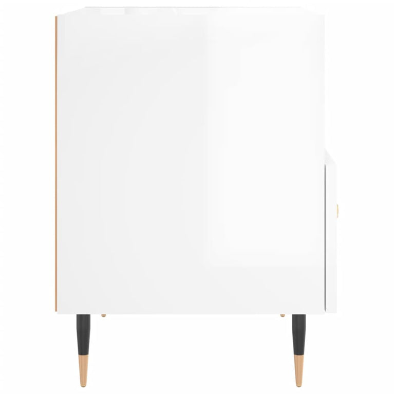 Nachtkastjes 2 st 40x35x47,5 cm bewerkt hout hoogglans wit MeubelReus