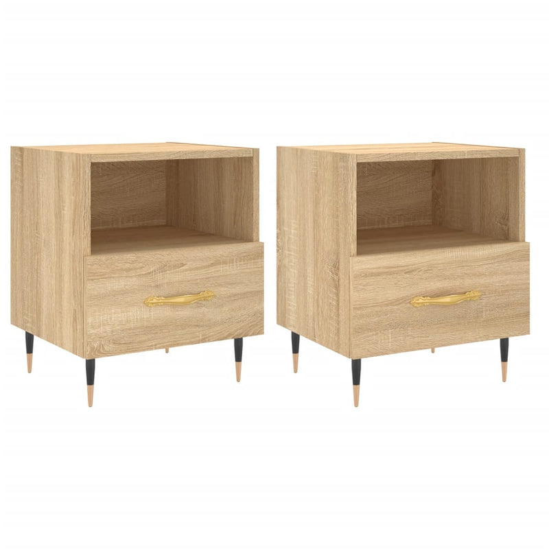 Nachtkastjes 2 st 40x35x47,5 cm bewerkt hout sonoma eikenkleur MeubelReus