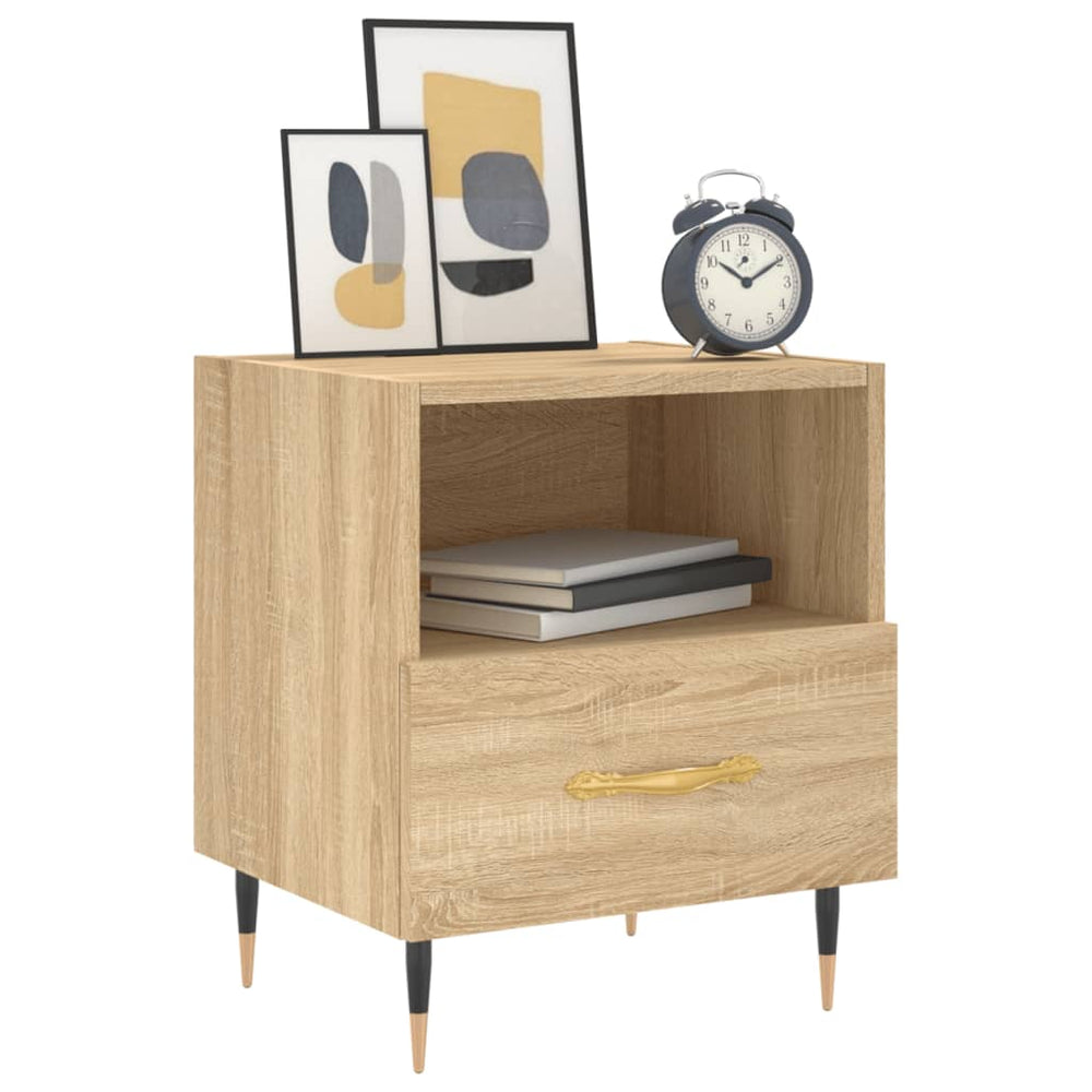 Nachtkastjes 2 st 40x35x47,5 cm bewerkt hout sonoma eikenkleur MeubelReus