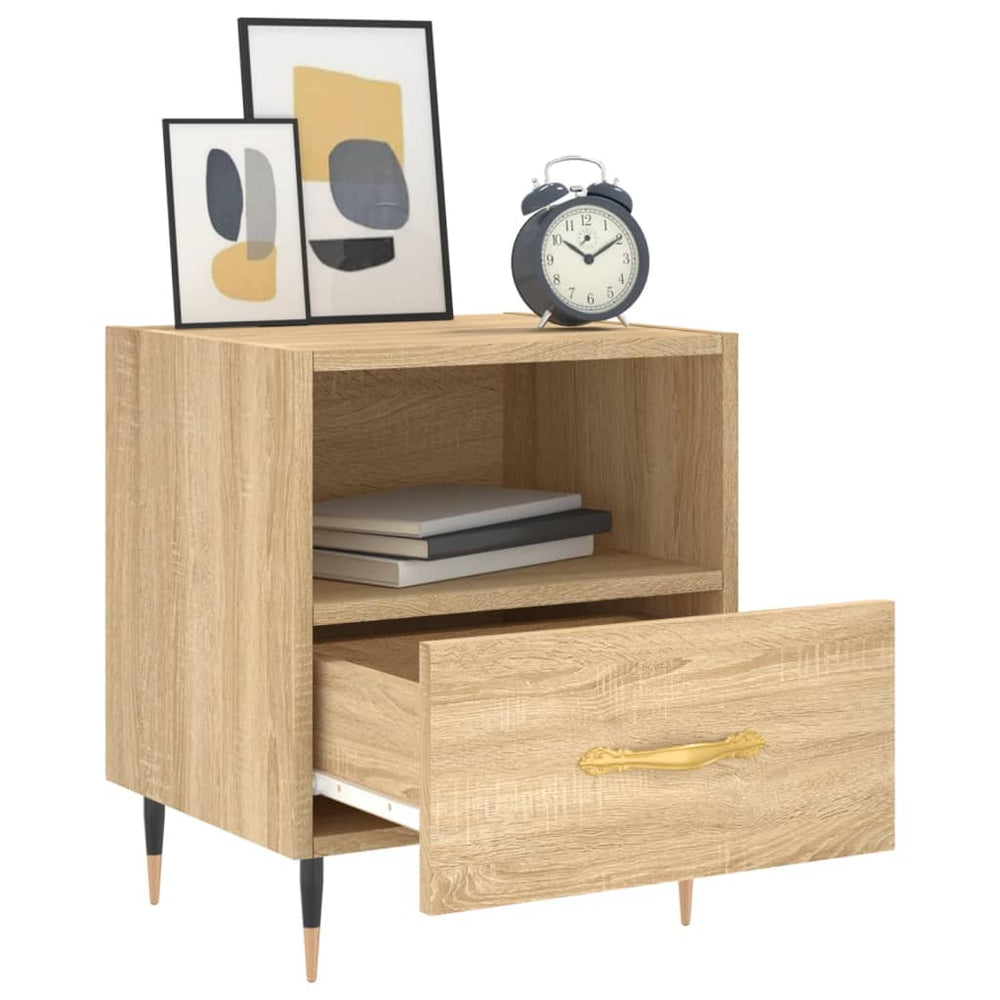 Nachtkastjes 2 st 40x35x47,5 cm bewerkt hout sonoma eikenkleur MeubelReus
