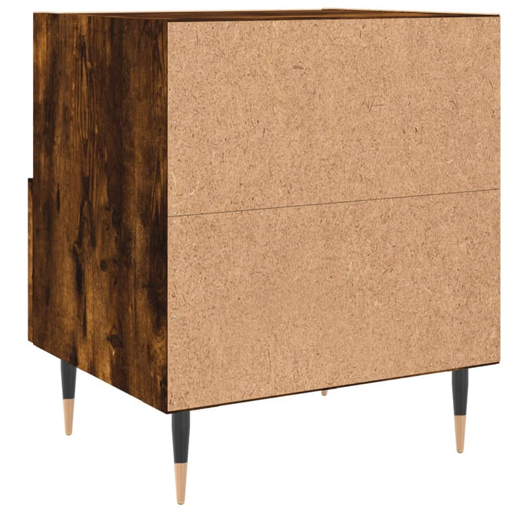 Nachtkastje 40x35x47,5 cm bewerkt hout gerookt eikenkleurig MeubelReus