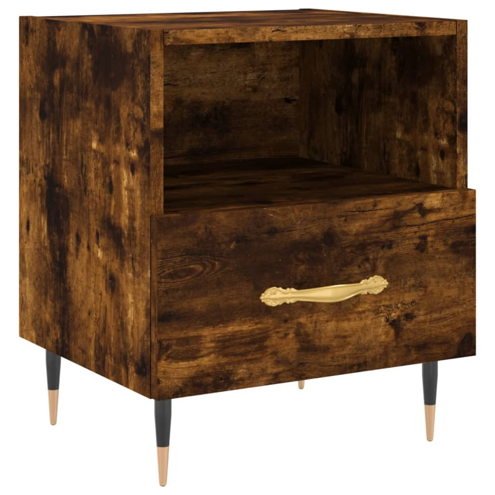 Nachtkastjes 2 st 40x35x47,5 cm bewerkt hout gerookt eikenkleur MeubelReus
