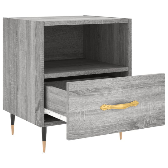 Nachtkastje 40x35x47,5 cm bewerkt hout grijs sonoma eikenkleur MeubelReus