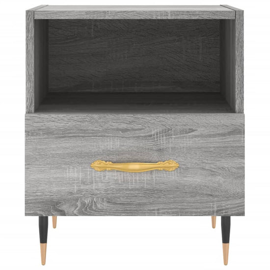 Nachtkastje 40x35x47,5 cm bewerkt hout grijs sonoma eikenkleur MeubelReus