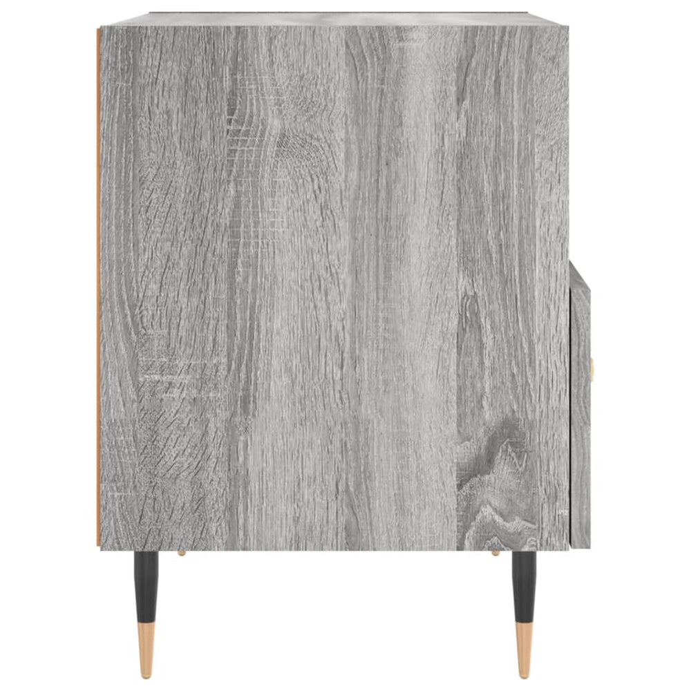 Nachtkastje 40x35x47,5 cm bewerkt hout grijs sonoma eikenkleur MeubelReus