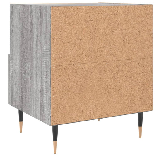 Nachtkastje 40x35x47,5 cm bewerkt hout grijs sonoma eikenkleur MeubelReus